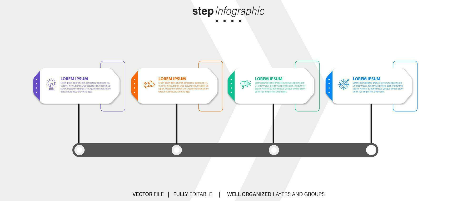 Collection of colorful infographic can be used for workflow layout, diagram, number options, web design. Infographic business concept with options, parts, steps or processes. Vector Eps 10