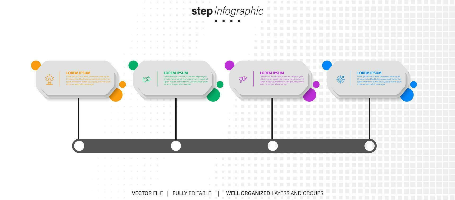 Collection of colorful infographic can be used for workflow layout, diagram, number options, web design. Infographic business concept with options, parts, steps or processes. Vector Eps 10
