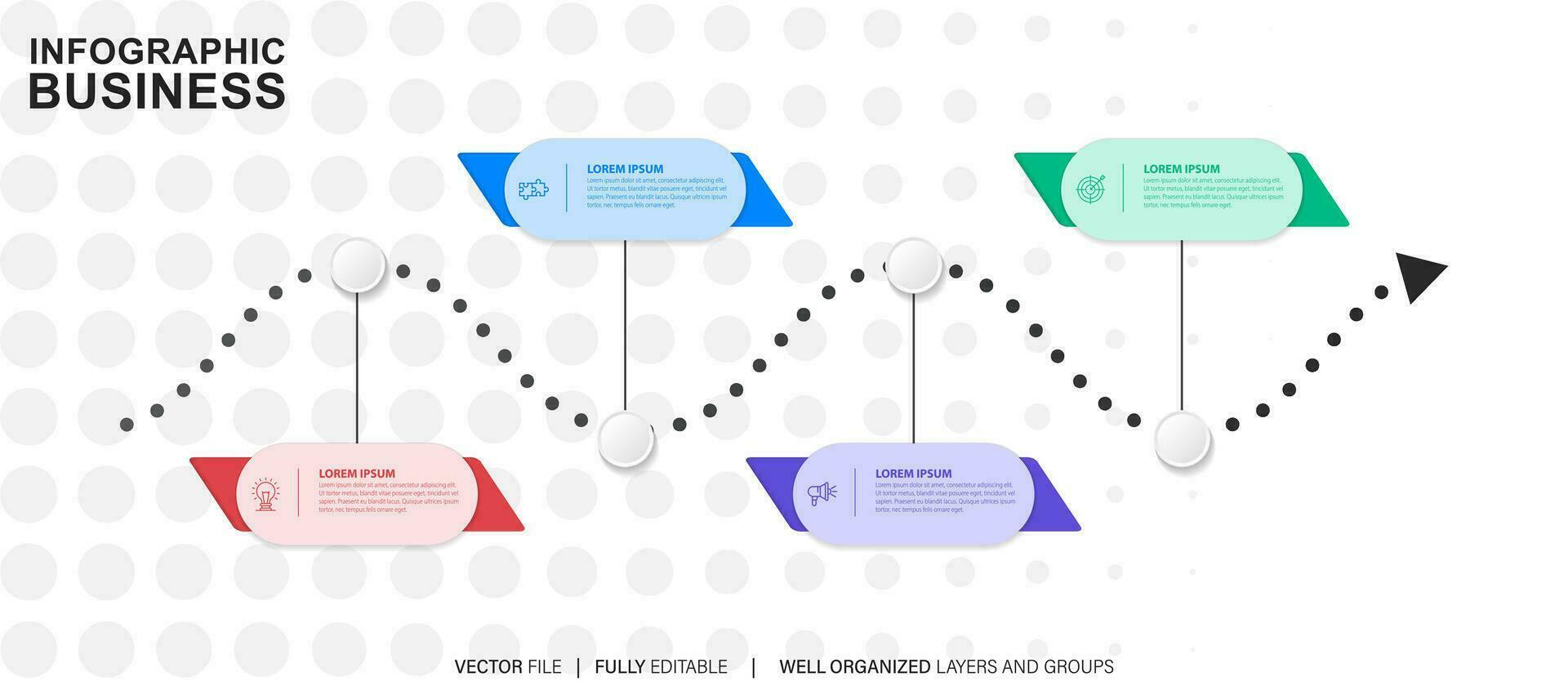 Thin line infographic scheme with 4 options. Vector template for