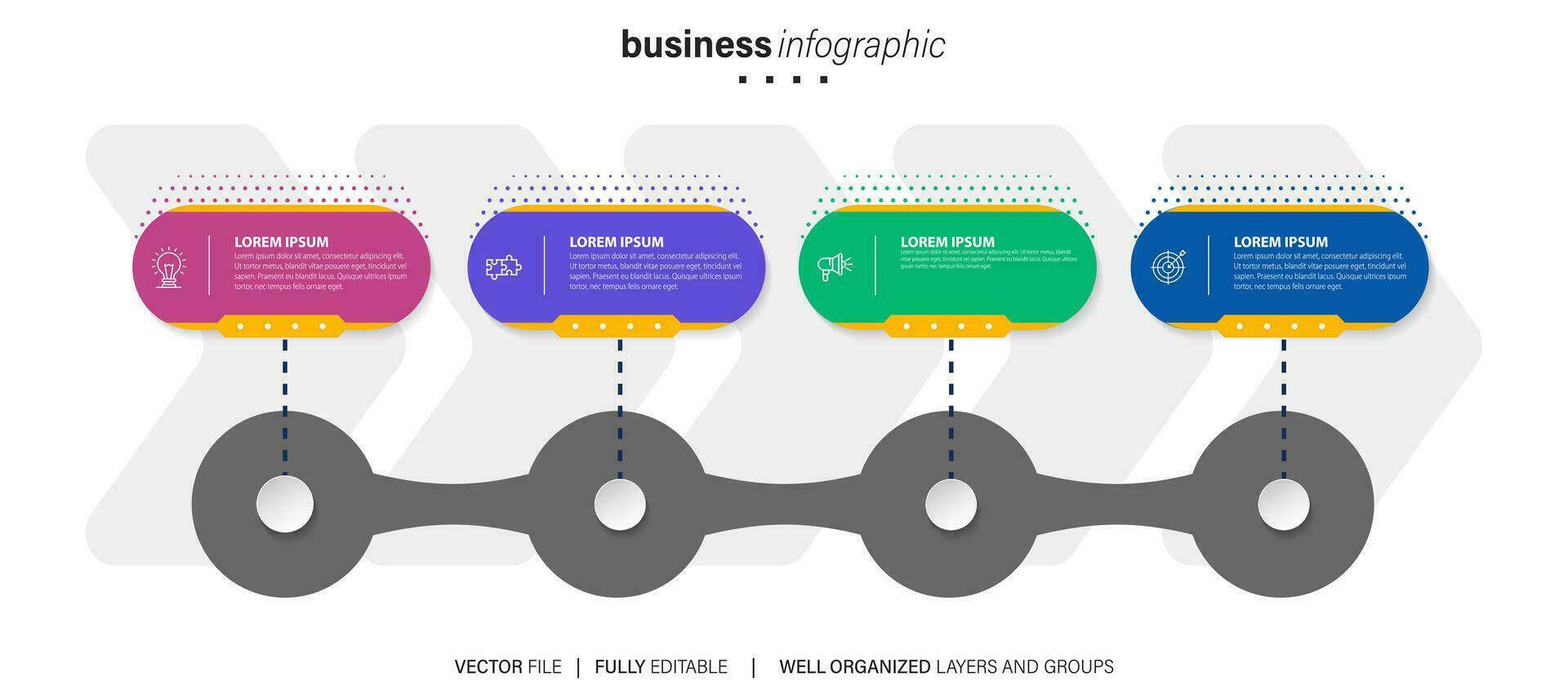 Best infographic templates. Presentation slides set. Circle diagrams, timelines, light bulb, puzzle brain head, brush stroke banners. Medicine, education, ecology, business infographics. vector