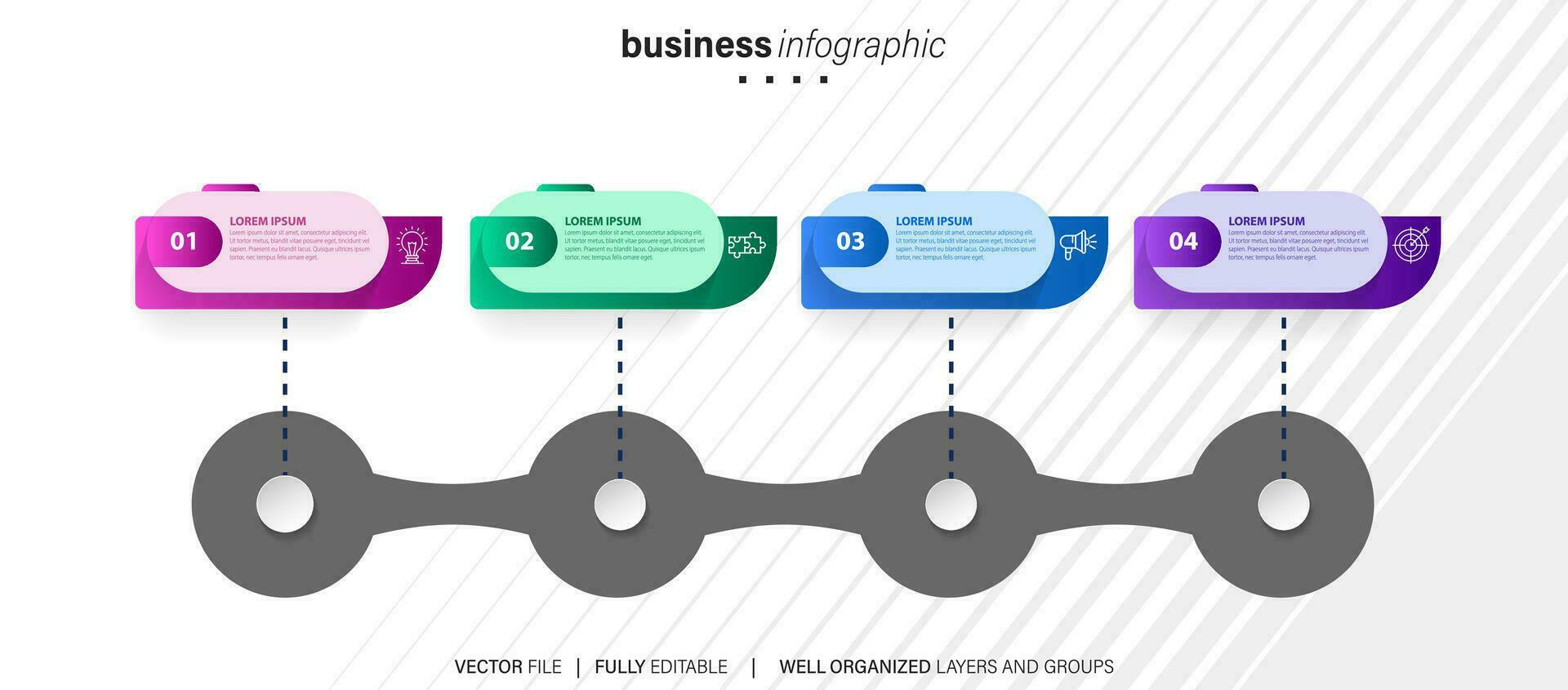 Best infographic templates. Presentation slides set. Circle diagrams, timelines, light bulb, puzzle brain head, brush stroke banners. Medicine, education, ecology, business infographics. vector