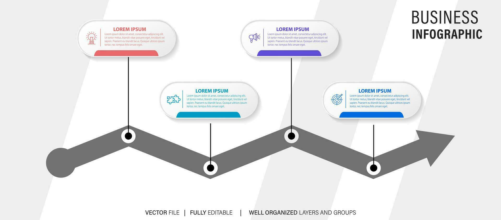 Modern 3D infographic template with 4 steps. Business circle template with options for brochure, diagram, workflow, timeline, web design. Vector EPS 10