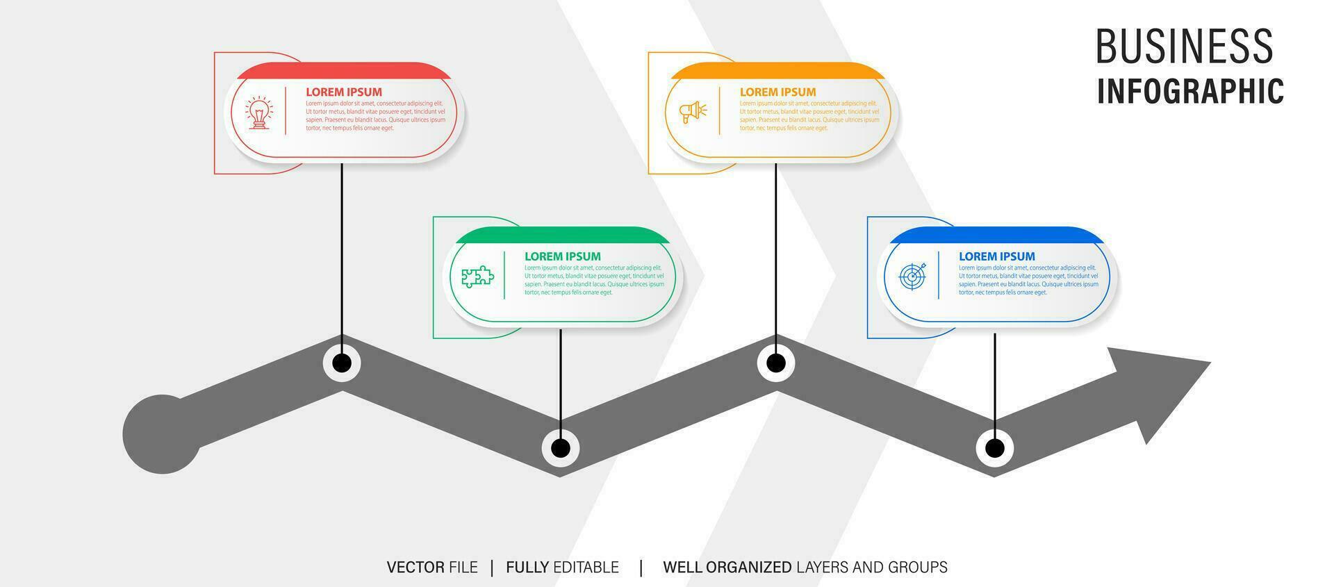 Modern 3D infographic template with 4 steps. Business circle template with options for brochure, diagram, workflow, timeline, web design. Vector EPS 10