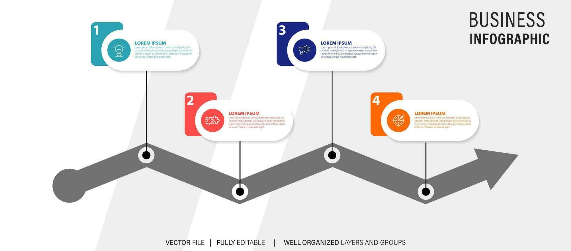 Abstract elements of graph infographic template with label, integrated circles. Business concept with 4 options. For content, diagram, flowchart, steps, parts, timeline infographics, workflow layout vector