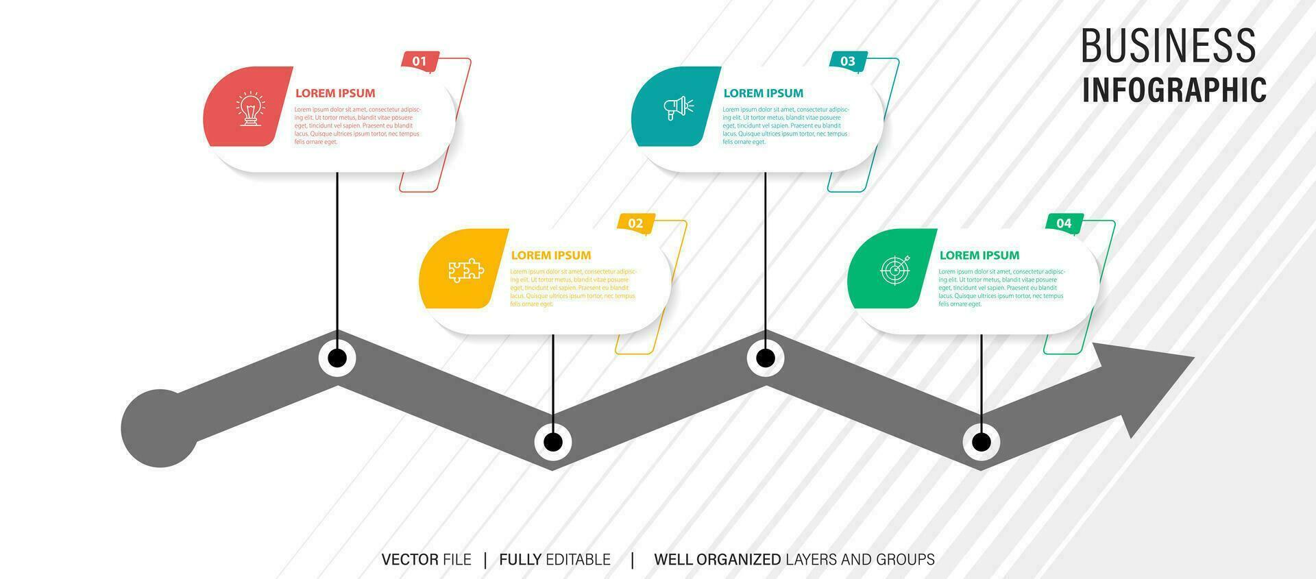 Modern 3D infographic template with 4 steps. Business circle template with options for brochure, diagram, workflow, timeline, web design. Vector EPS 10