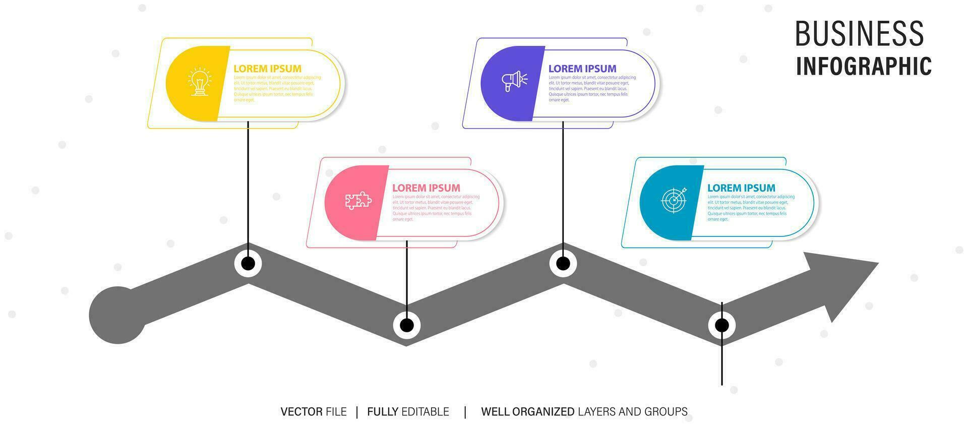 Modern 3D infographic template with 4 steps. Business circle template with options for brochure, diagram, workflow, timeline, web design. Vector EPS 10