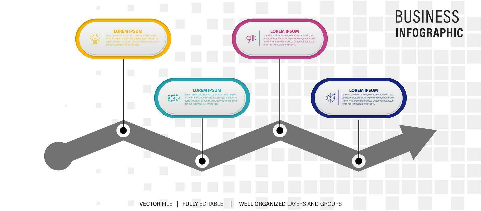 circular diseño diagrama con 4 4 lista de pasos, circular diseño diagrama infografía elemento modelo vector