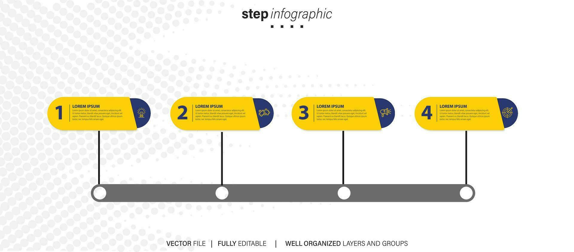 circular layout diagram with 4 list of steps, circular layout diagram infographic element template vector