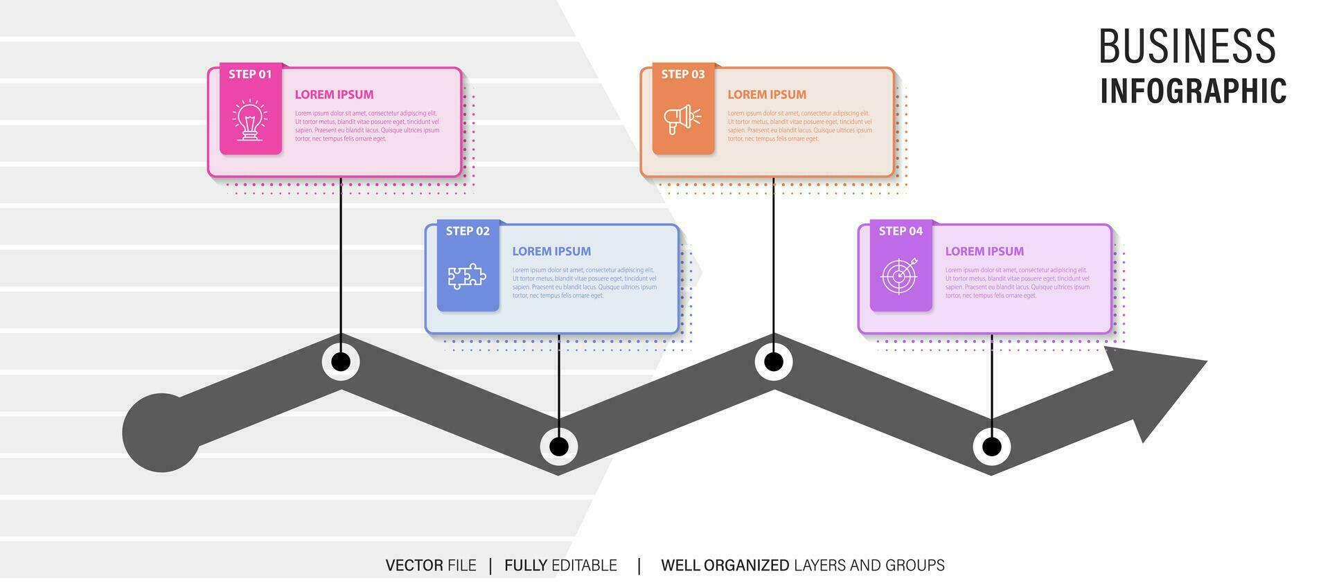 circular layout diagram with 4 list of steps, circular layout diagram infographic element template vector