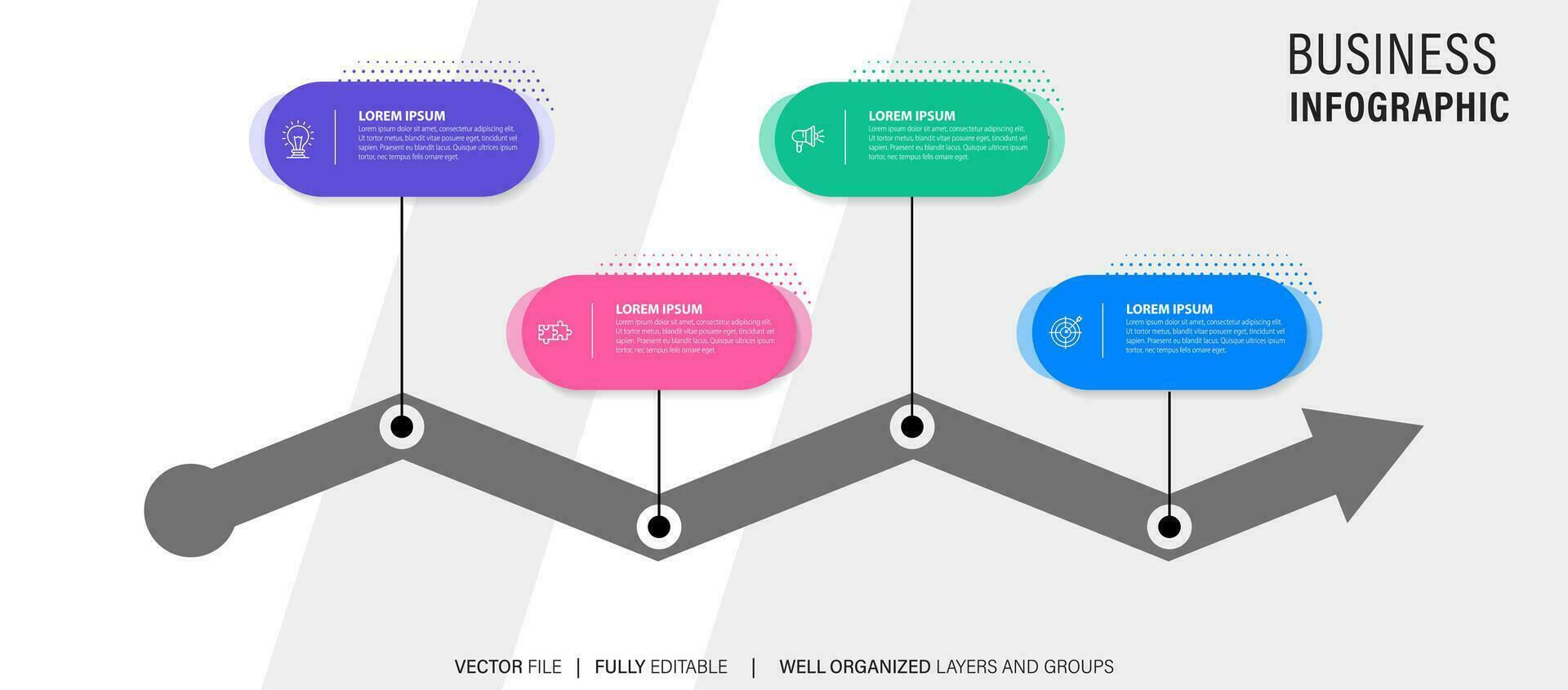 circular layout diagram with 4 list of steps, circular layout diagram infographic element template vector