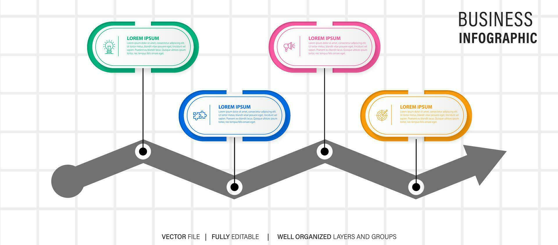 circular layout diagram with 4 list of steps, circular layout diagram infographic element template vector