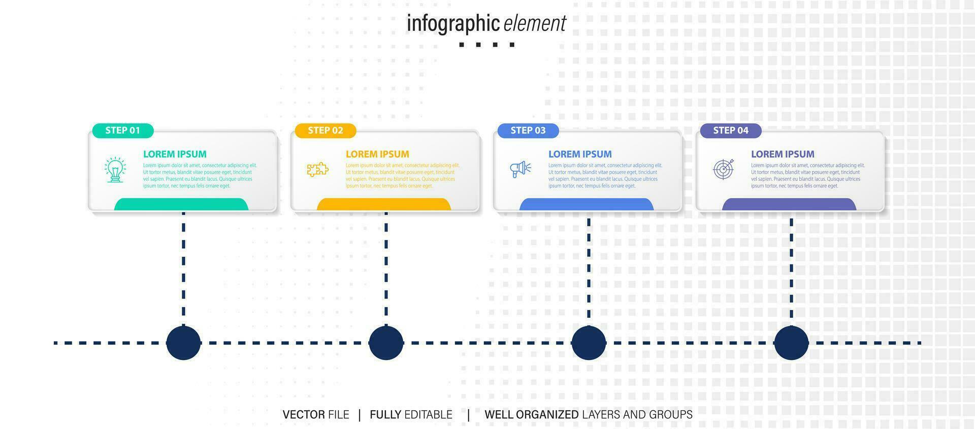 Modern 3D infographic template with 4 steps. Business circle template with options for brochure, diagram, workflow, timeline, web design. Vector EPS 10