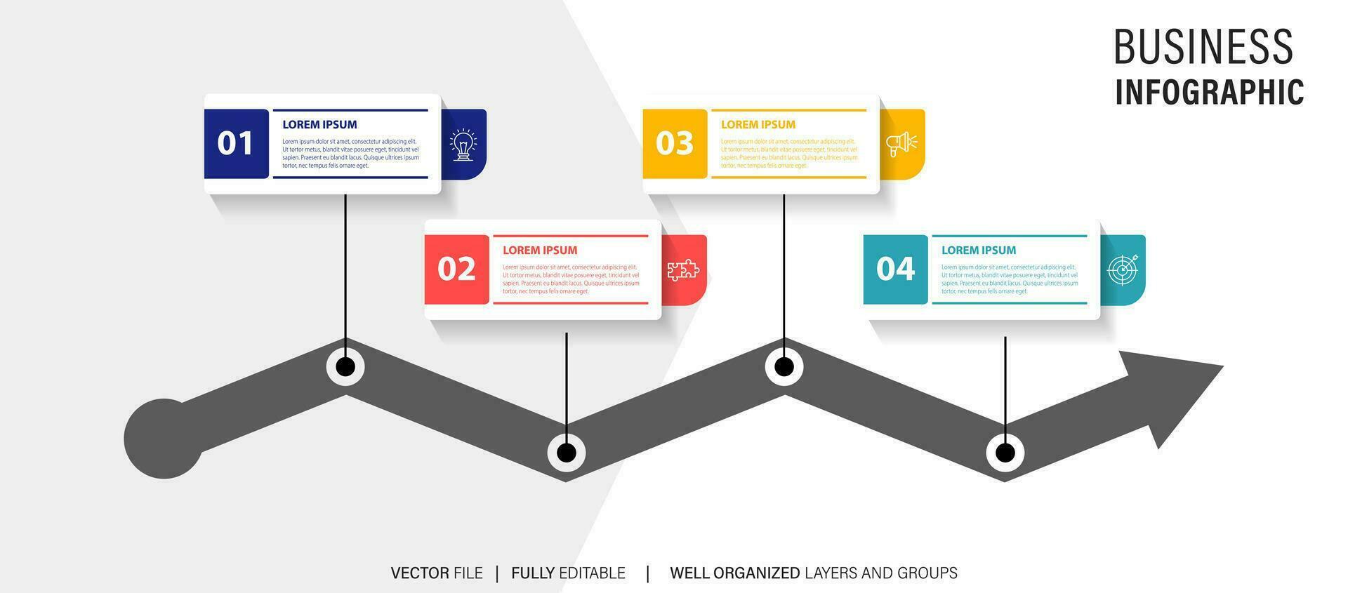 Modern 3D infographic template with 4 steps. Business circle template with options for brochure, diagram, workflow, timeline, web design. Vector EPS 10