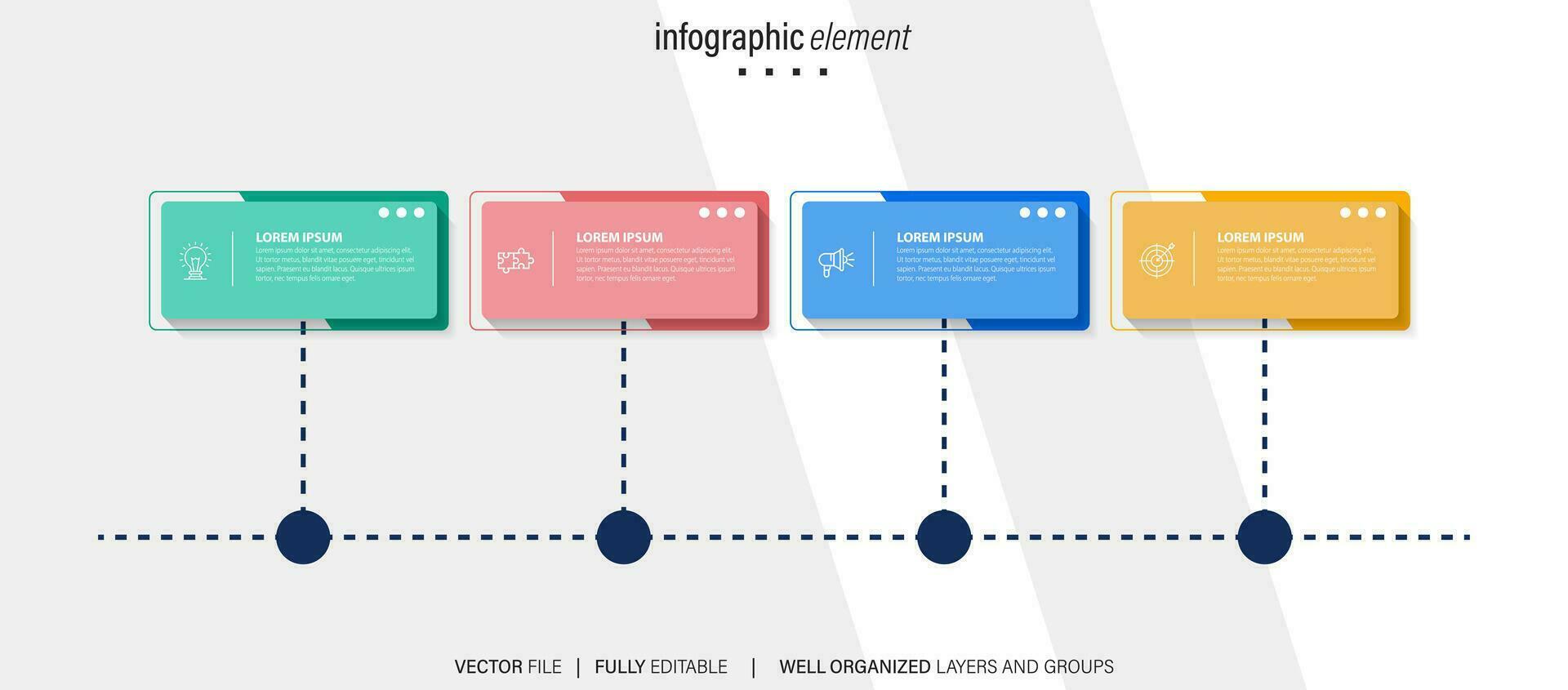 moderno 3d infografía modelo con 4 4 pasos. negocio circulo modelo con opciones para folleto, diagrama, flujo de trabajo, línea de tiempo, web diseño. vector eps 10