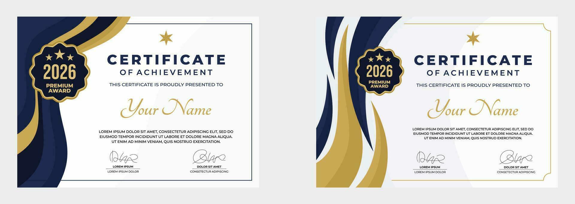 certificate of achievement template. for award, business, and education needs vector