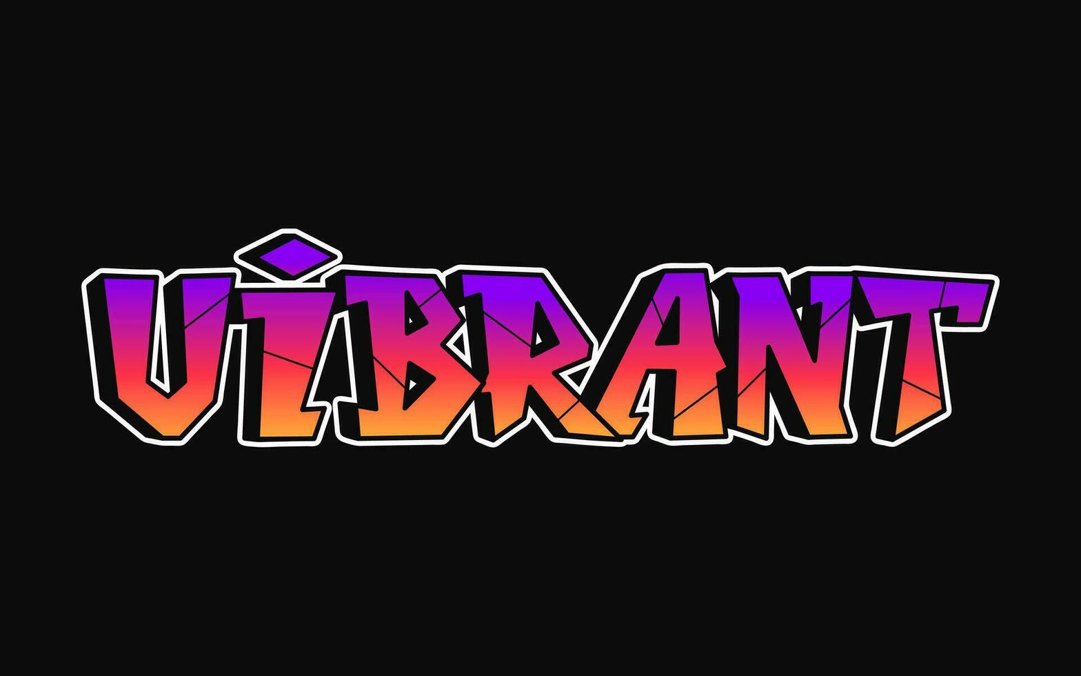Vibrant - single word, letters graffiti style. Vector hand drawn logo. Funny cool trippy word Vibrant, fashion, graffiti style print t-shirt, poster concept
