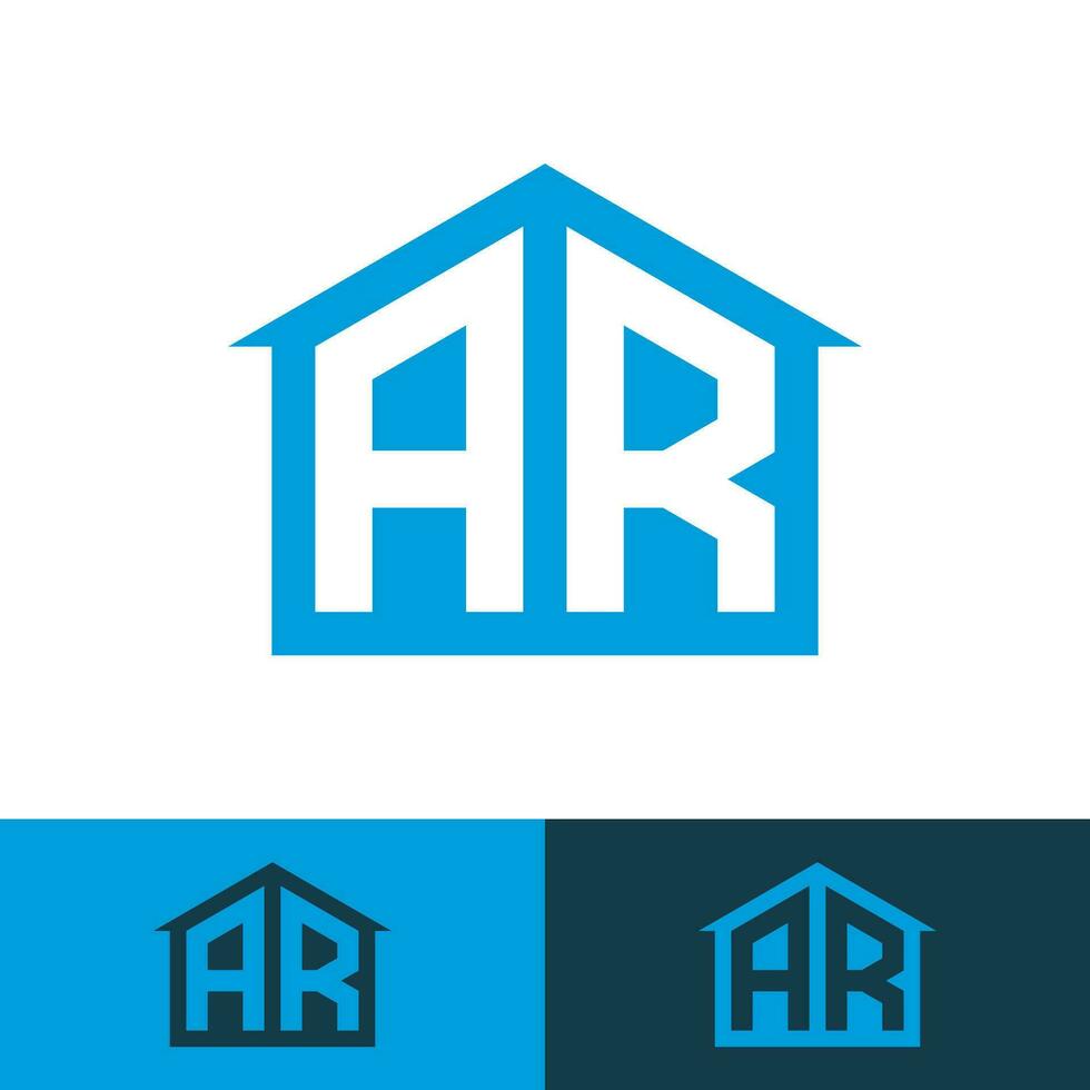 Letter AR Line House Real Estate Logo. Construction logo template, Home and Real Estate icon vector