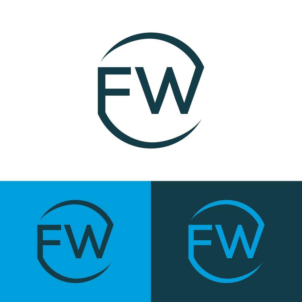 FW Creative Monogram logo design vector