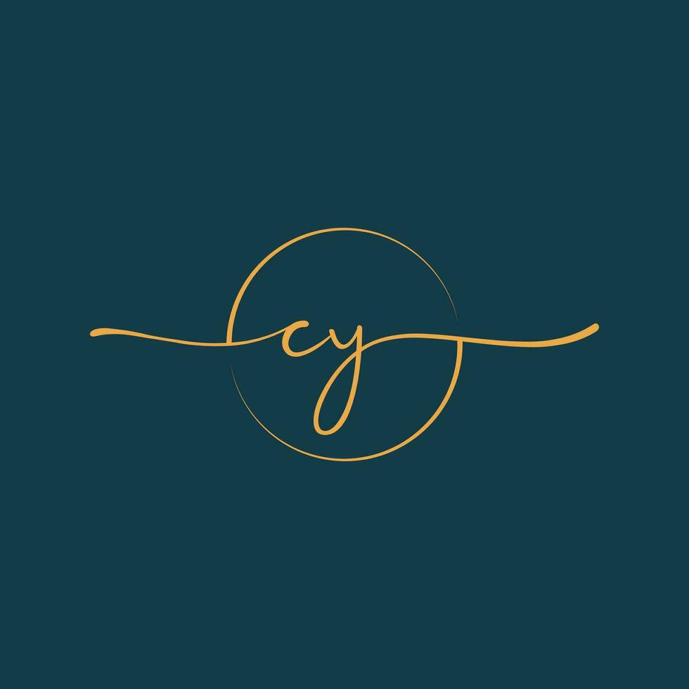 CY Signature initial logo template vector ,Signature Logotype