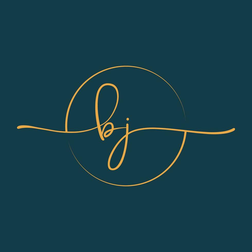 BJ Signature initial logo template vector ,Signature Logotype
