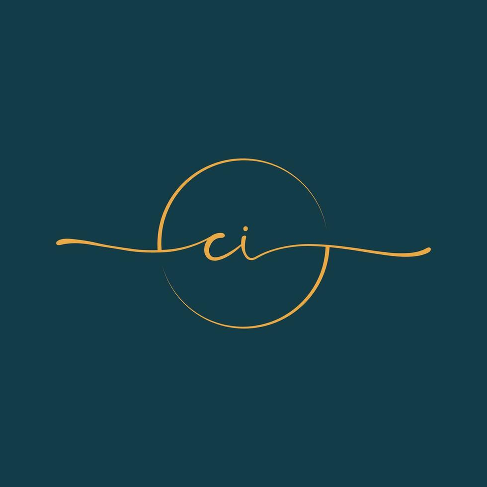 CI Signature initial logo template vector ,Signature Logotype