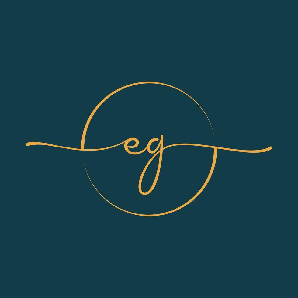 EG Signature initial logo template vector ,Signature Logotype