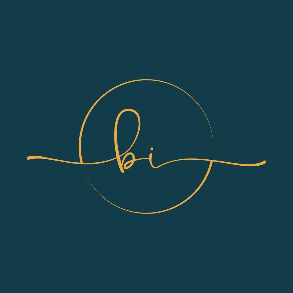 BI Signature initial logo template vector ,Signature Logotype