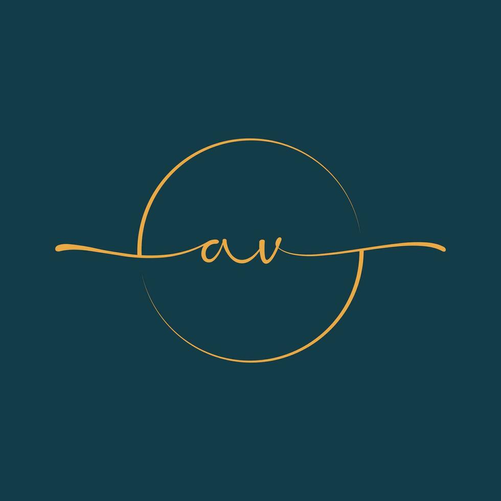 AU, AV Signature initial logo template vector ,Signature Logotype
