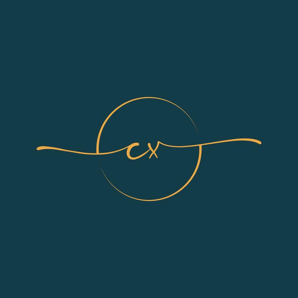 CX Signature initial logo template vector ,Signature Logotype