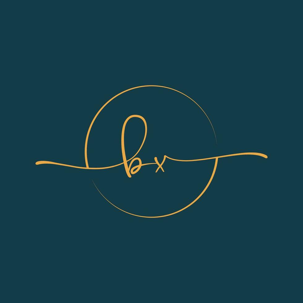 BX Signature initial logo template vector ,Signature Logotype