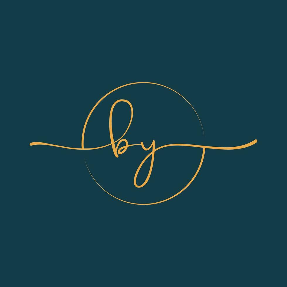 BY Signature initial logo template vector ,Signature Logotype