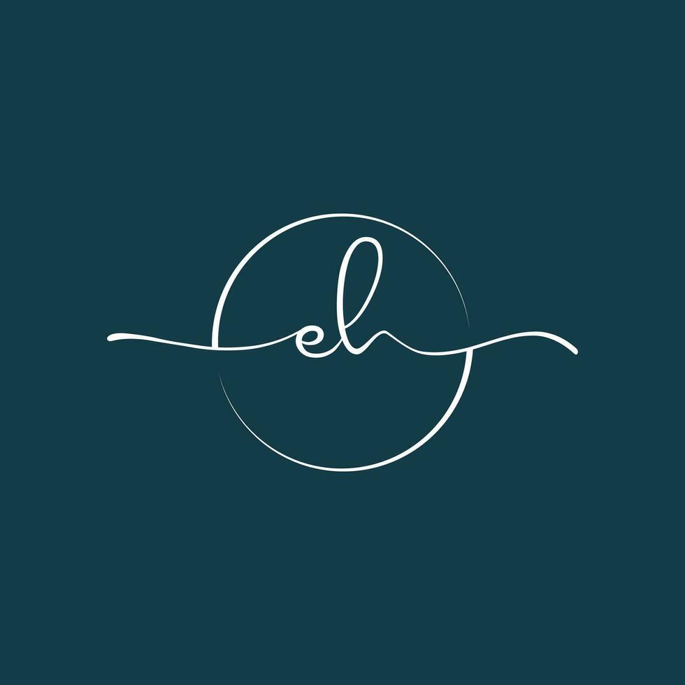 EH Signature initial logo template vector ,Signature Logotype