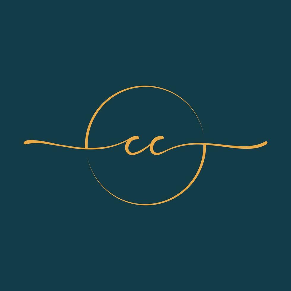 CC Signature initial logo template vector ,Signature Logotype