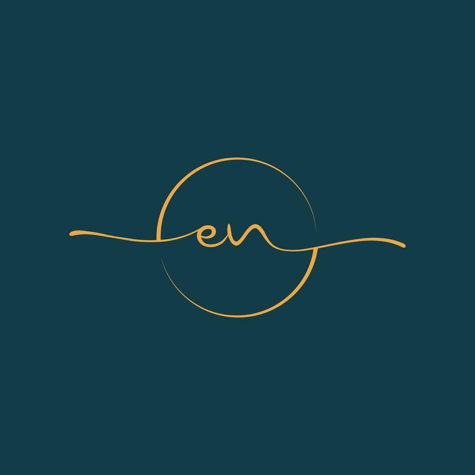 EN Signature initial logo template vector ,Signature Logotype