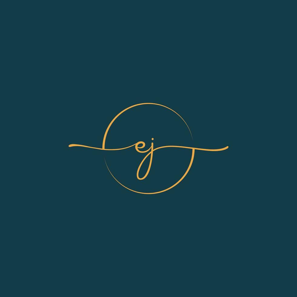 EJ Signature initial logo template vector ,Signature Logotype