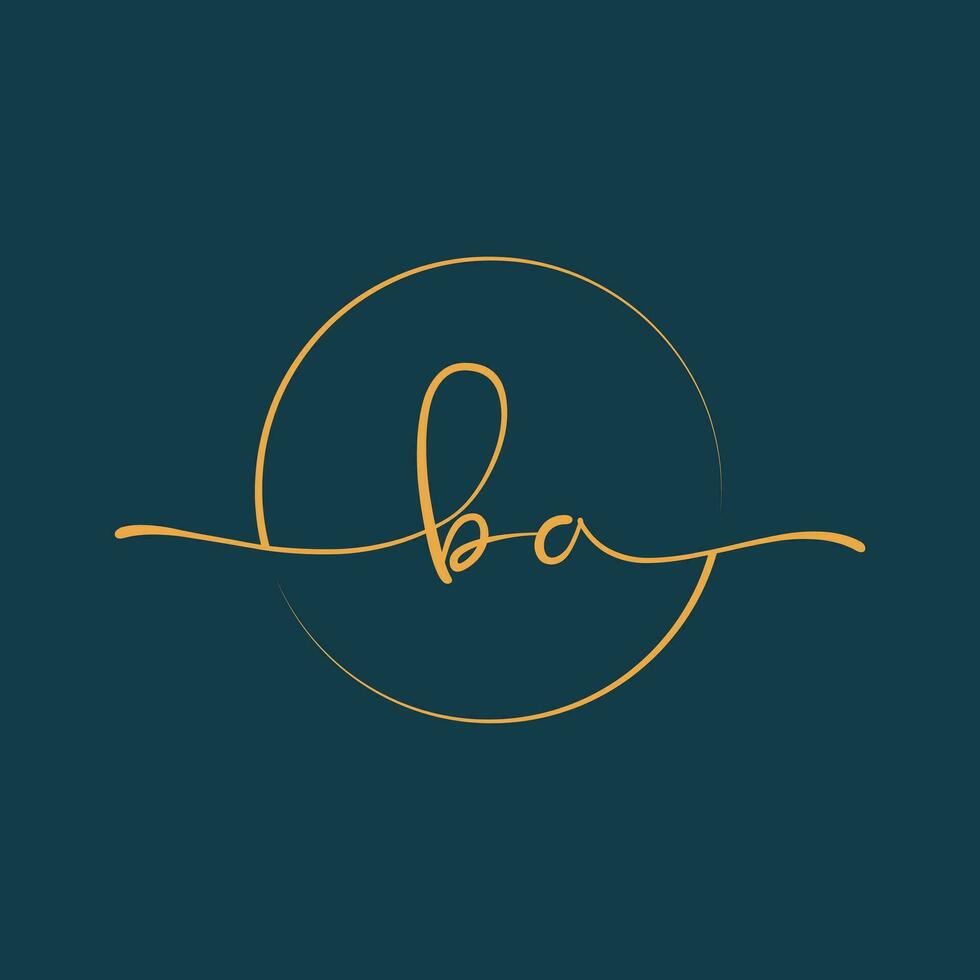 BA Signature initial logo template vector ,Signature Logotype