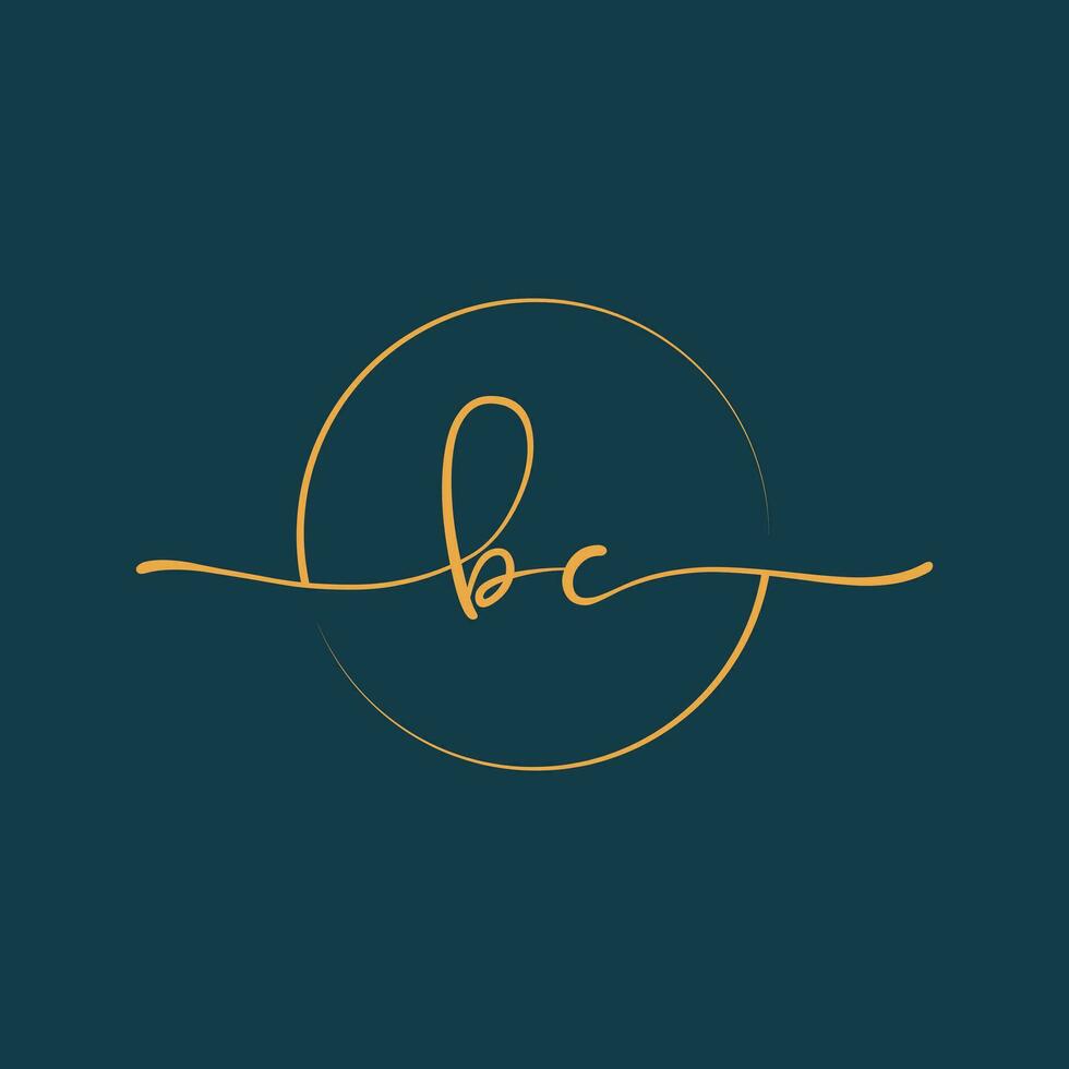 BC Signature initial logo template vector ,Signature Logotype