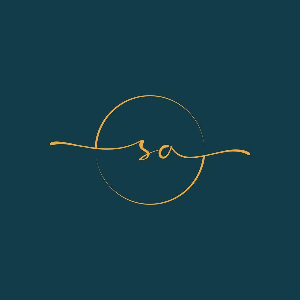 SA Signature initial logo template vector ,Signature Logotype