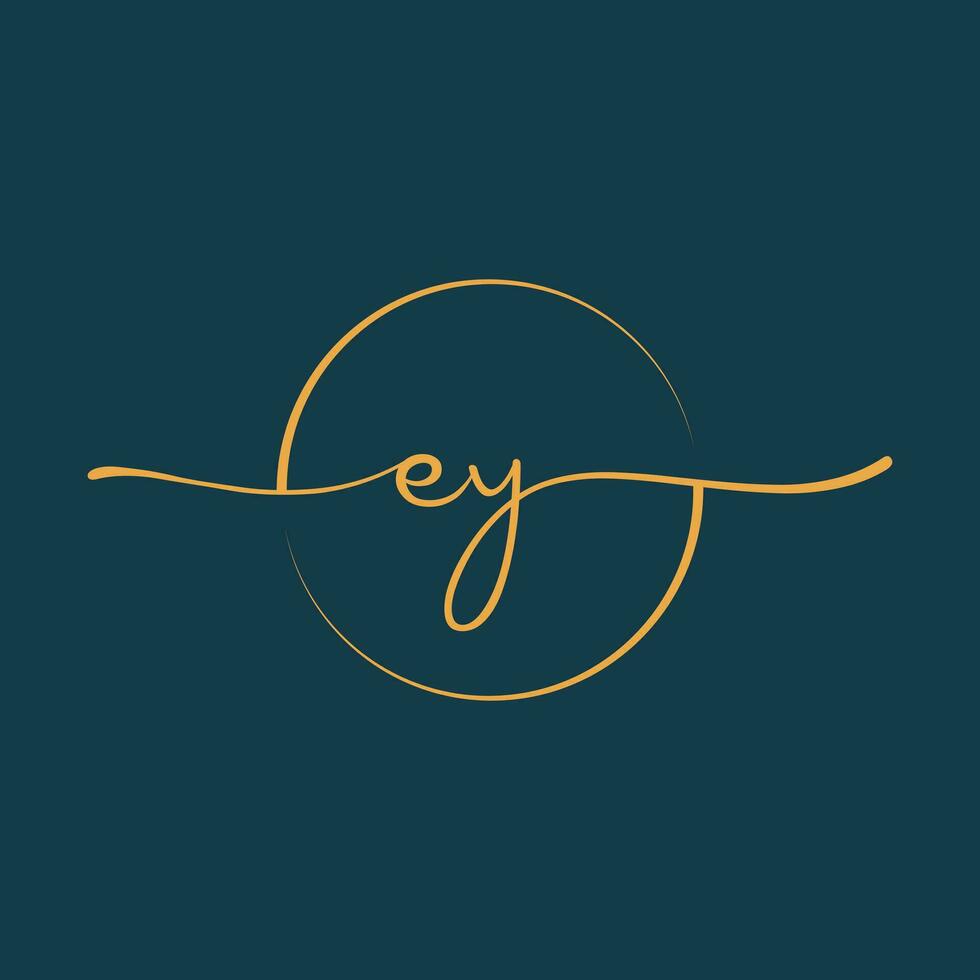EY Signature initial logo template vector ,Signature Logotype