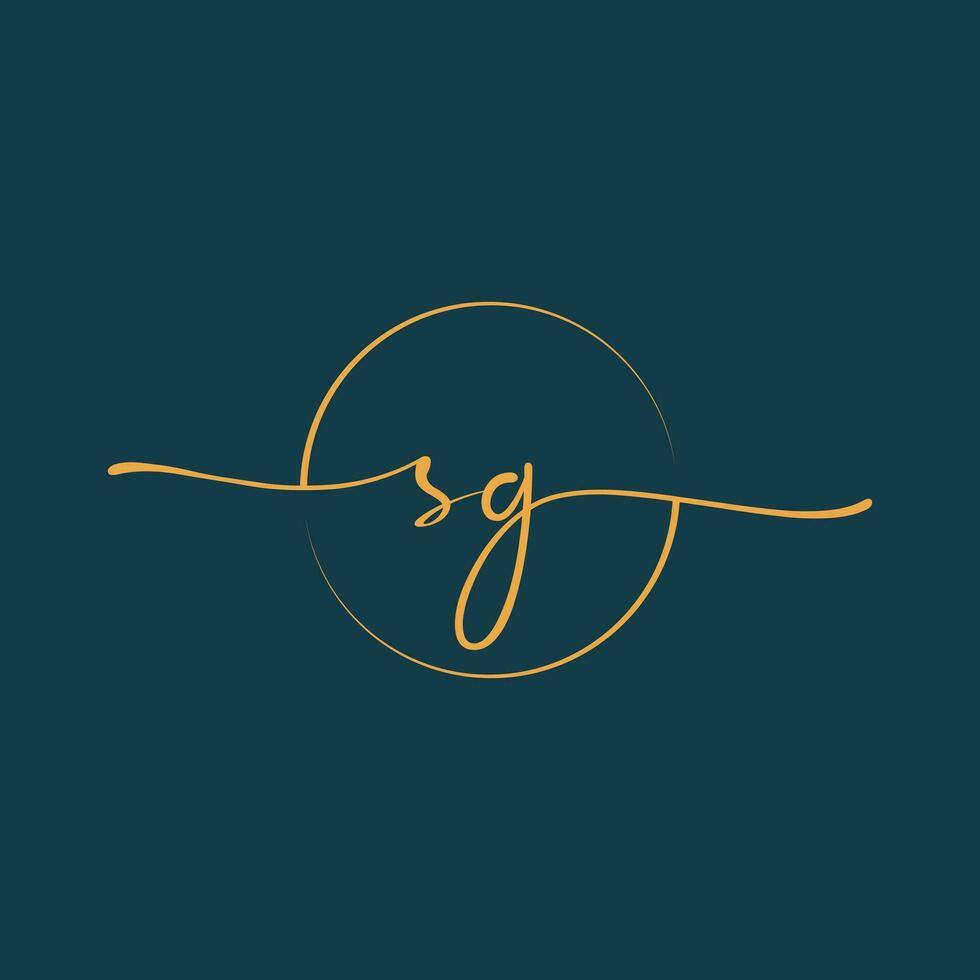 SG Signature initial logo template vector ,Signature Logotype