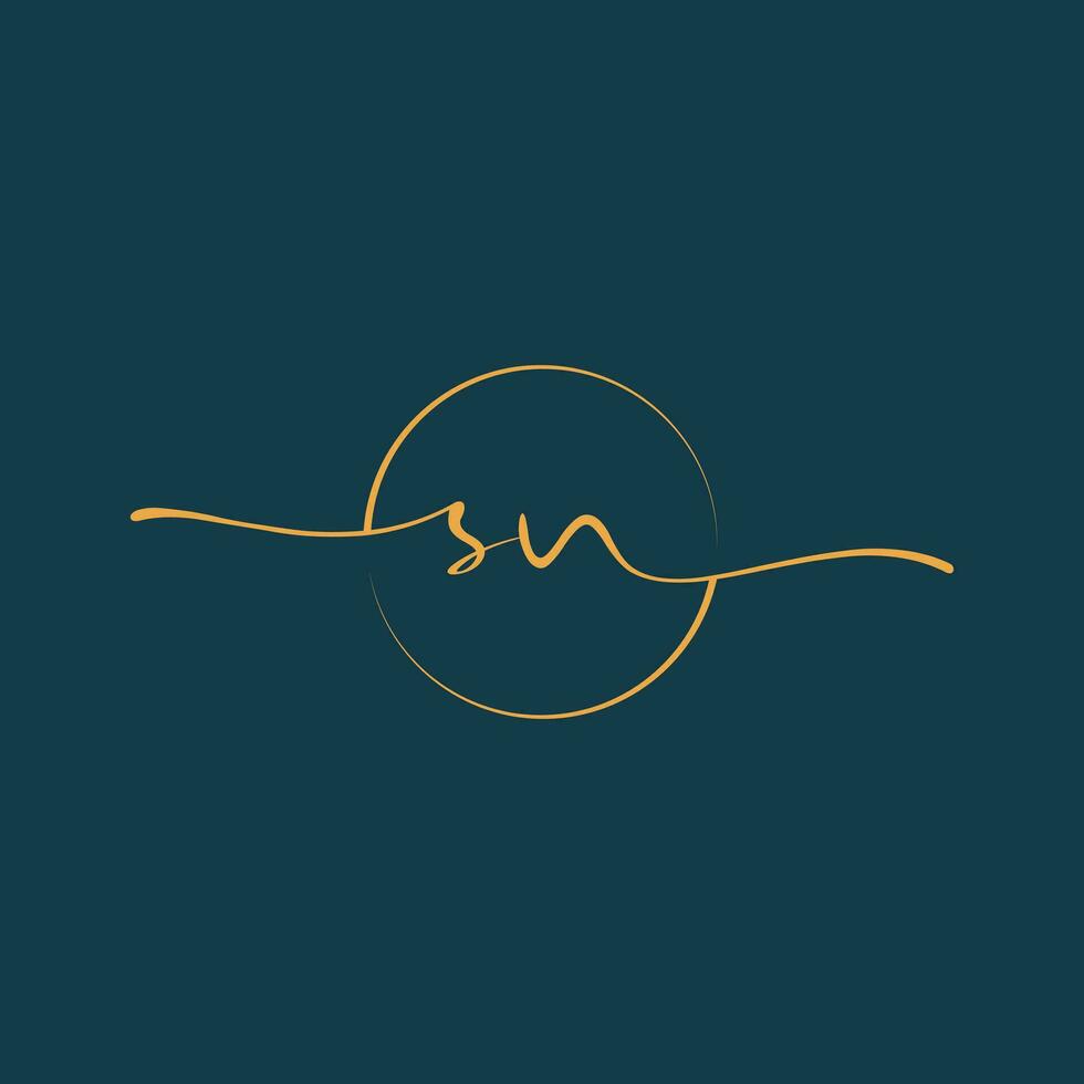 SN Signature initial logo template vector ,Signature Logotype