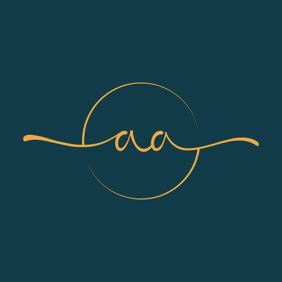 AA Signature initial logo template vector ,Signature Logotype