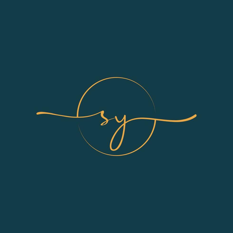 SY Signature initial logo template vector ,Signature Logotype