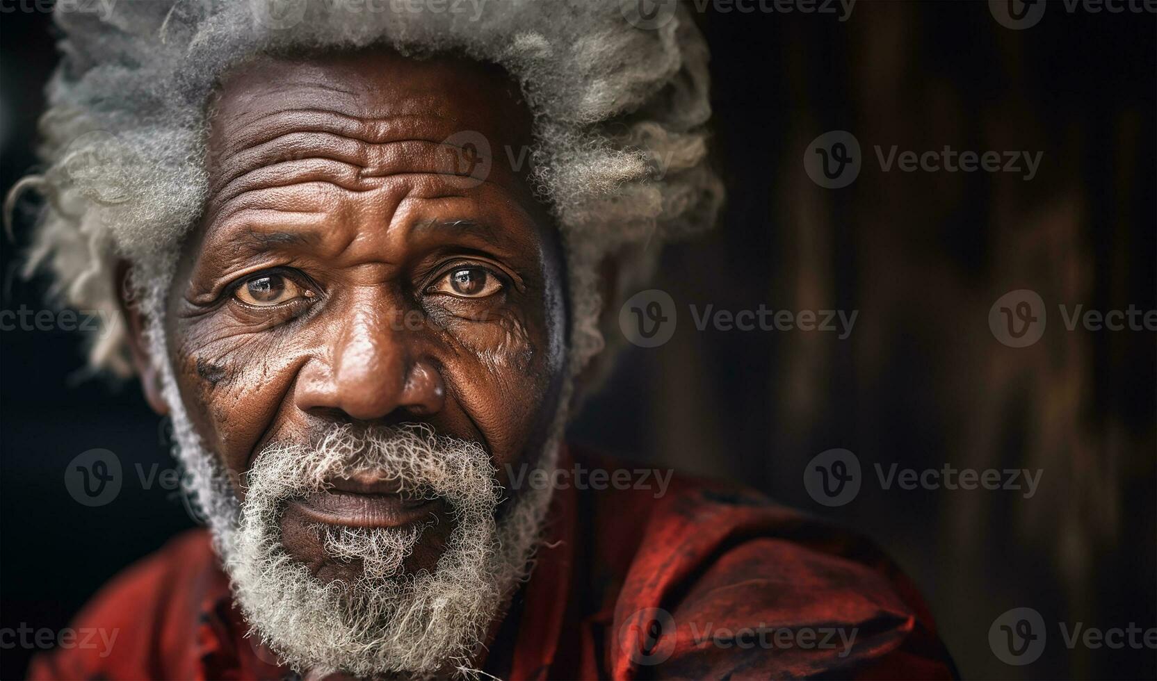 Mature old black man with wise eyes and a wrinkled face, With a sense of  wisdom, life experience, and a deep connection to humanity. AI generated  28109417 Stock Photo at Vecteezy