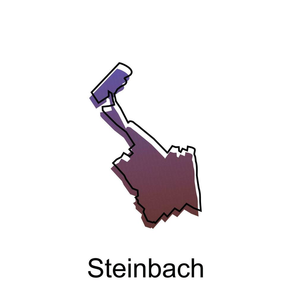 Map City of Steinbach. vector map of German Country design template with outline graphic sketch style isolated on white background