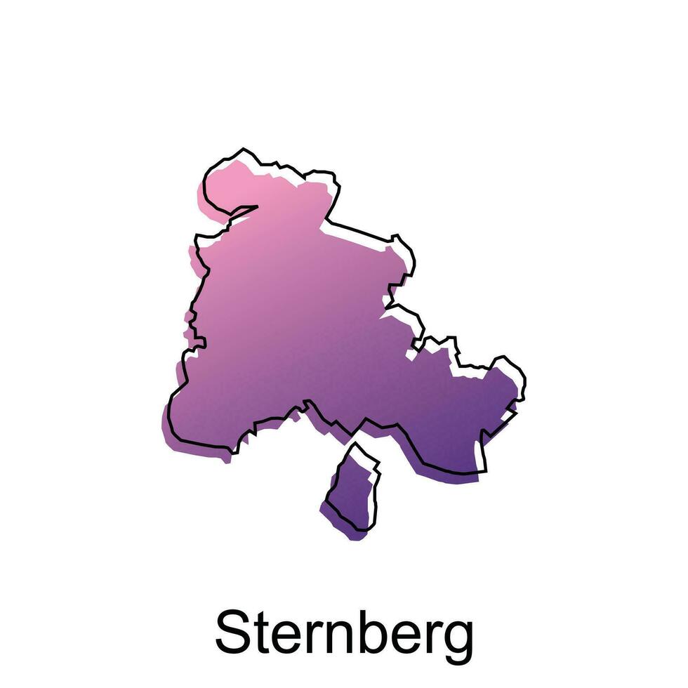 Map City of Sternberg. vector map of German Country design template with outline graphic sketch style isolated on white background