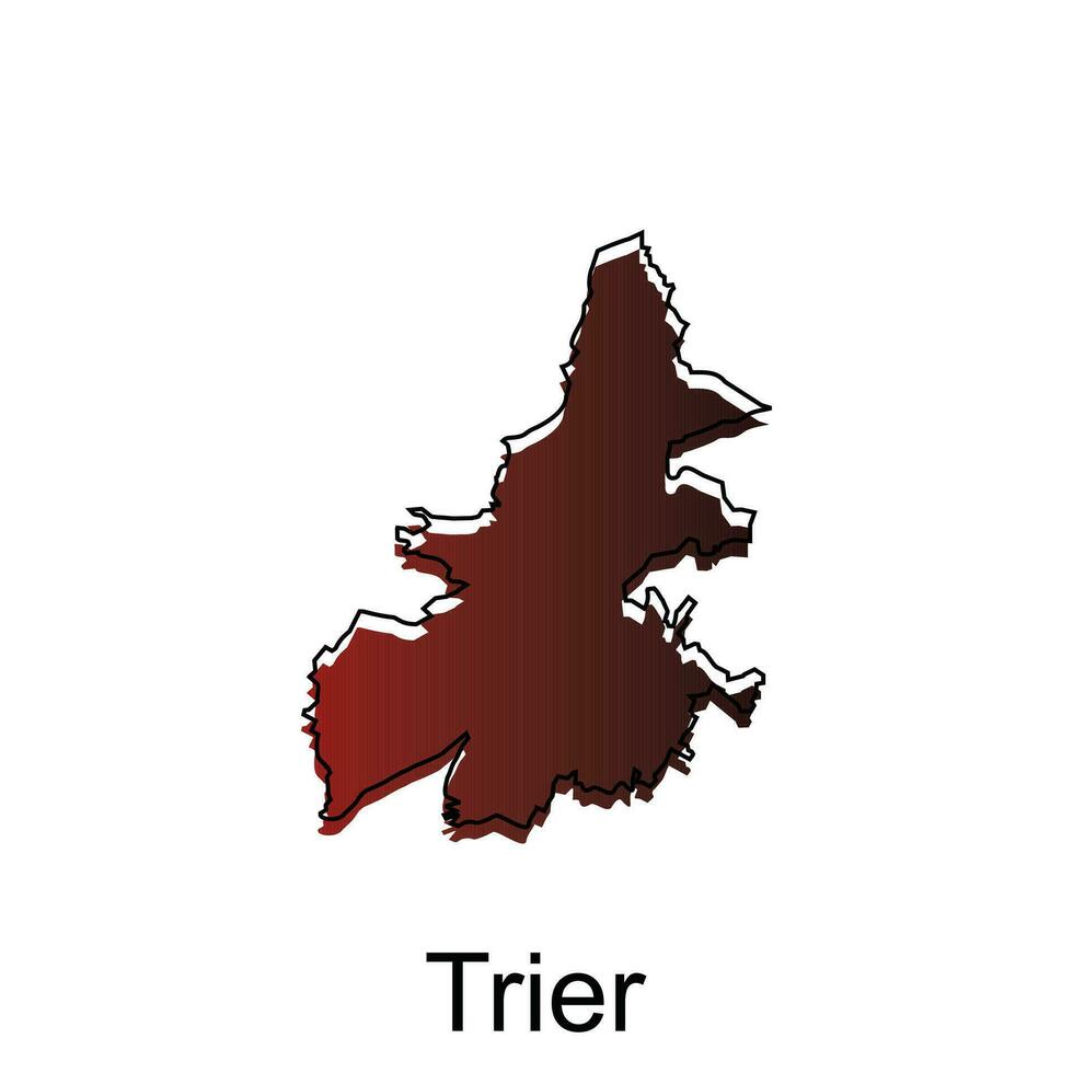 mapa ciudad de trier, mundo mapa internacional vector modelo con contorno ilustración diseño, adecuado para tu empresa