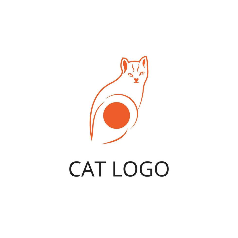 beautiful cat kitty logo design template vector, and fully editable vector