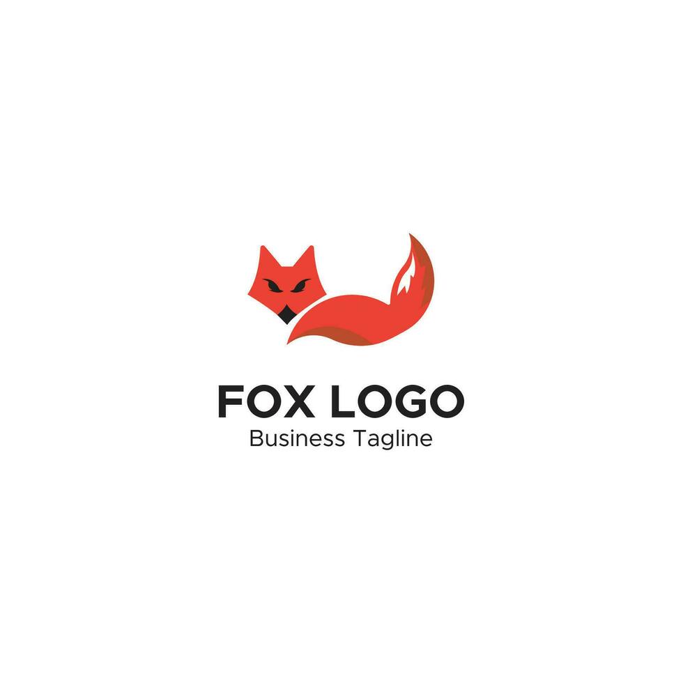 modern and creative fox log design in vector format