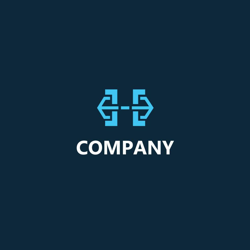 Initial Letter H Logo Business Logo Flat Vector Format